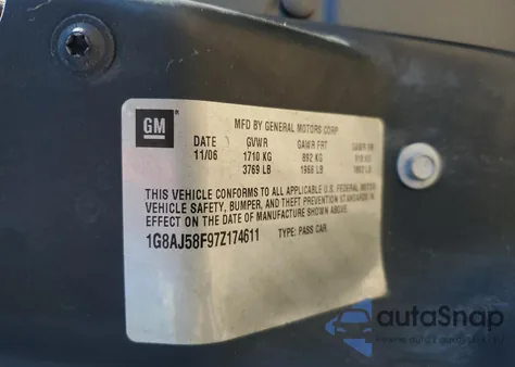 2007 Saturn Ion Level 2 from USA, damaged, VIN 1G8AJ58F97Z174611
